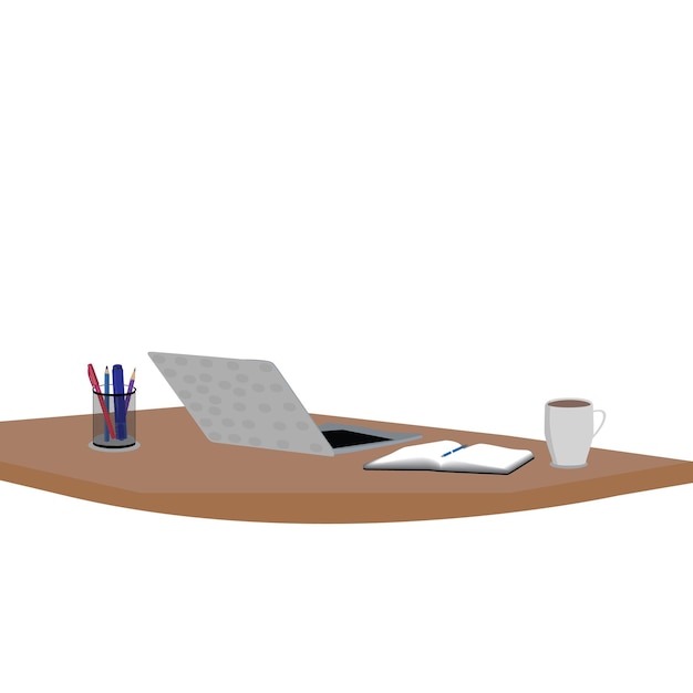 Vector home working setup illustration vector