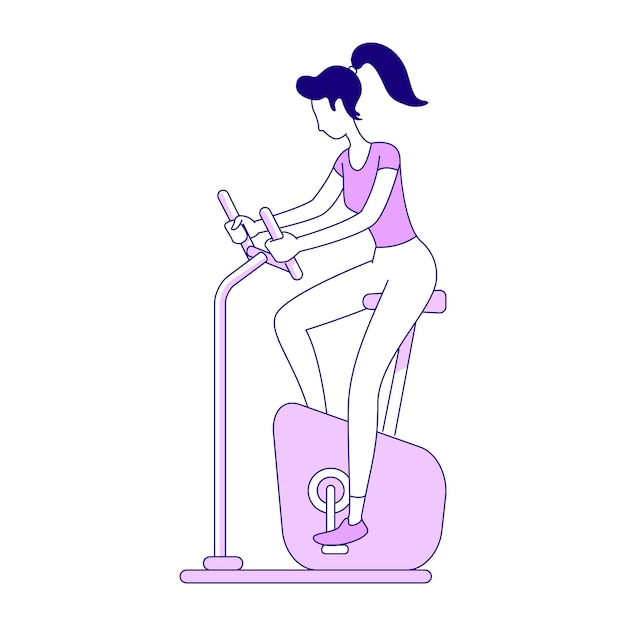 Home workout semi flat color vector character