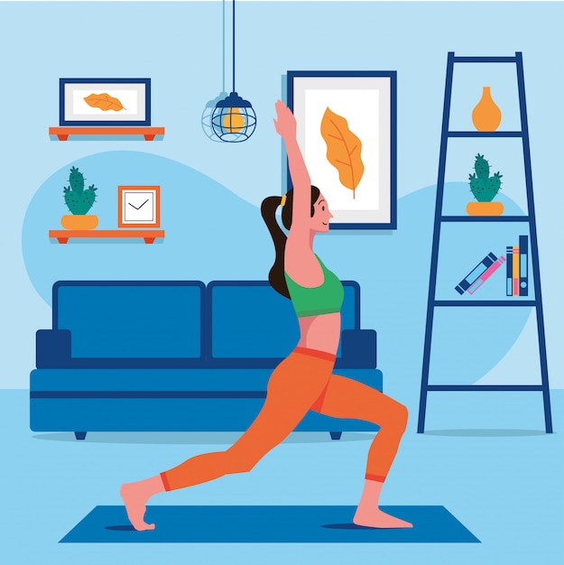 Premium Vector Home workout women s health vector