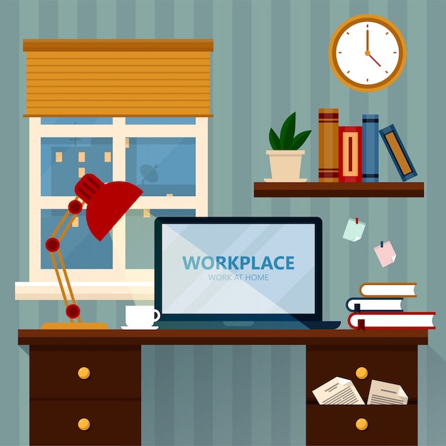 Home Workspace Vector Illustration