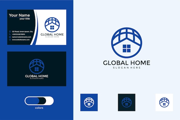 Дизайн логотипа домашнего мира и визитная карточка