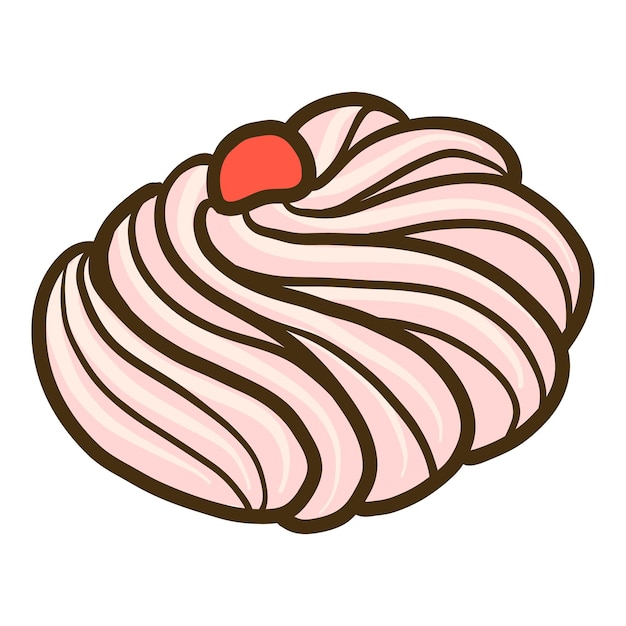 Homemade cherry cookie icon Hand drawn illustration of homemade cherry cookie vector icon for web design