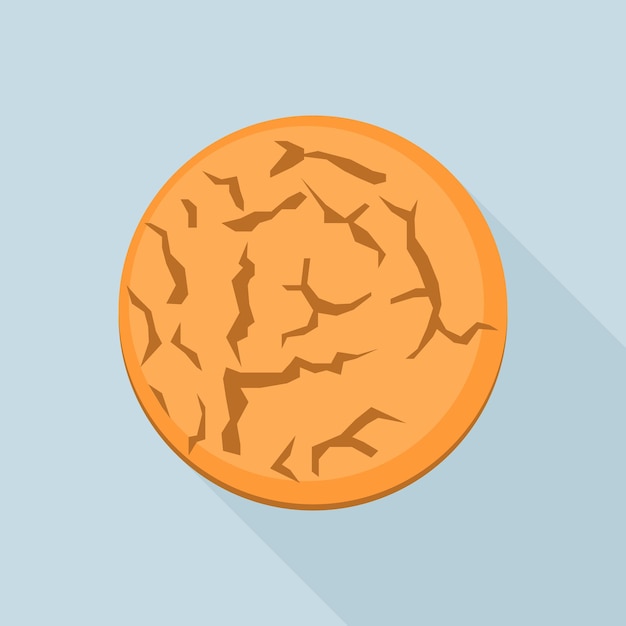 Вектор Иконка домашнего печенья плоская иллюстрация векторной иконки домашнего печенья для веб-дизайна