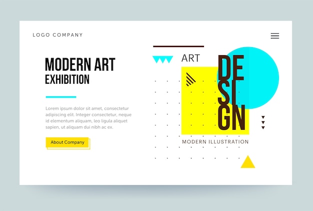 Homepage template for art gallery website