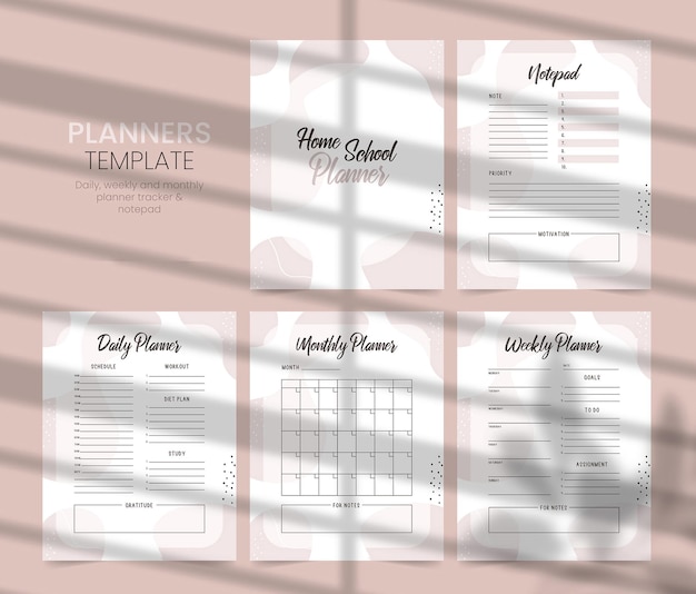 Homeschool planner printable template  kdp interior