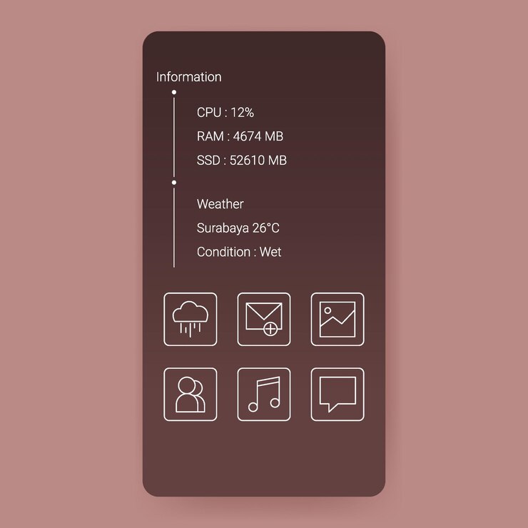 Vector homescreen layout user interface mobile