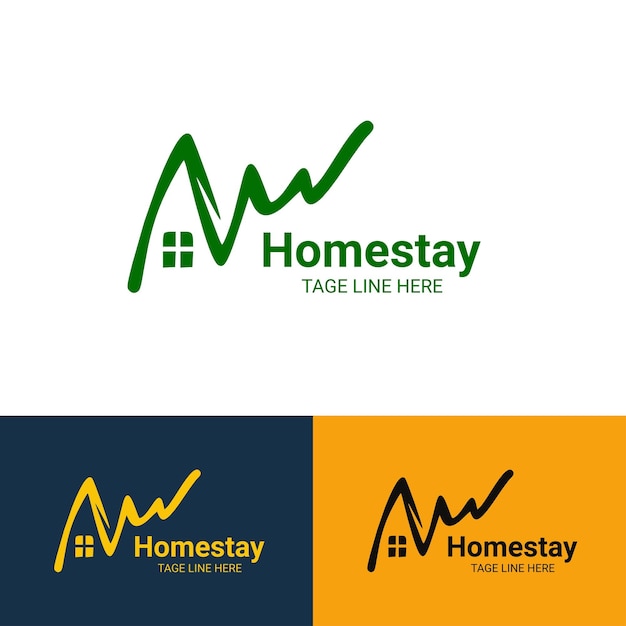 Homestay logo natural simple logo icon vector home stay company logo vector inspiration