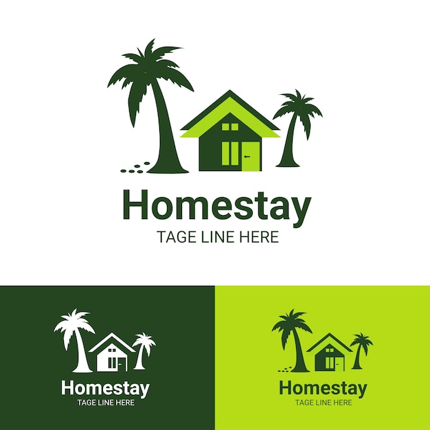 Homestay logo natural simple logo icon vector home stay company logo vector inspiration