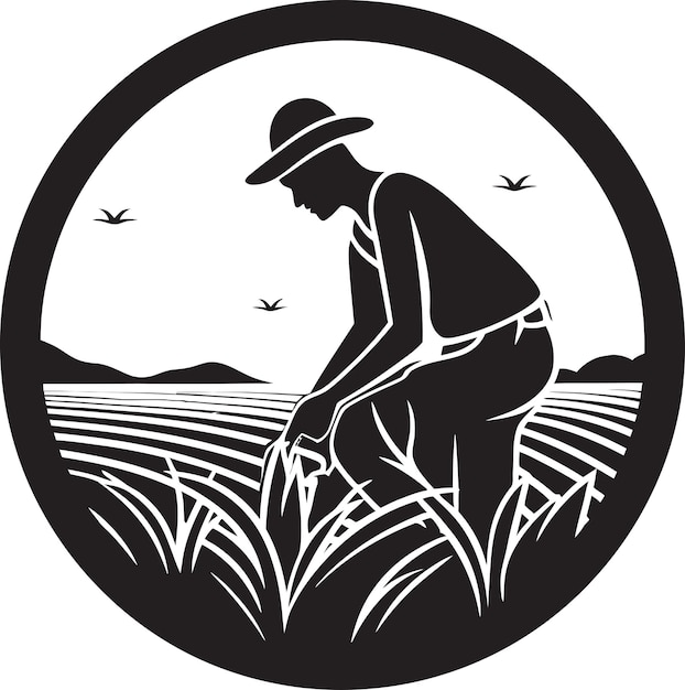 Homestead Harmony Agriculture Эмблема Вектор Культивируемый гребень Сельское хозяйство Логотип Дизайн Икона