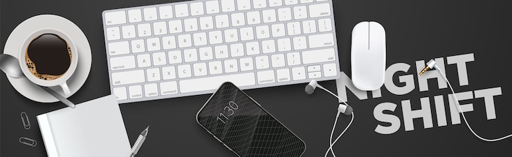 Vector homework, night shift messy workspace desk 3d realistic