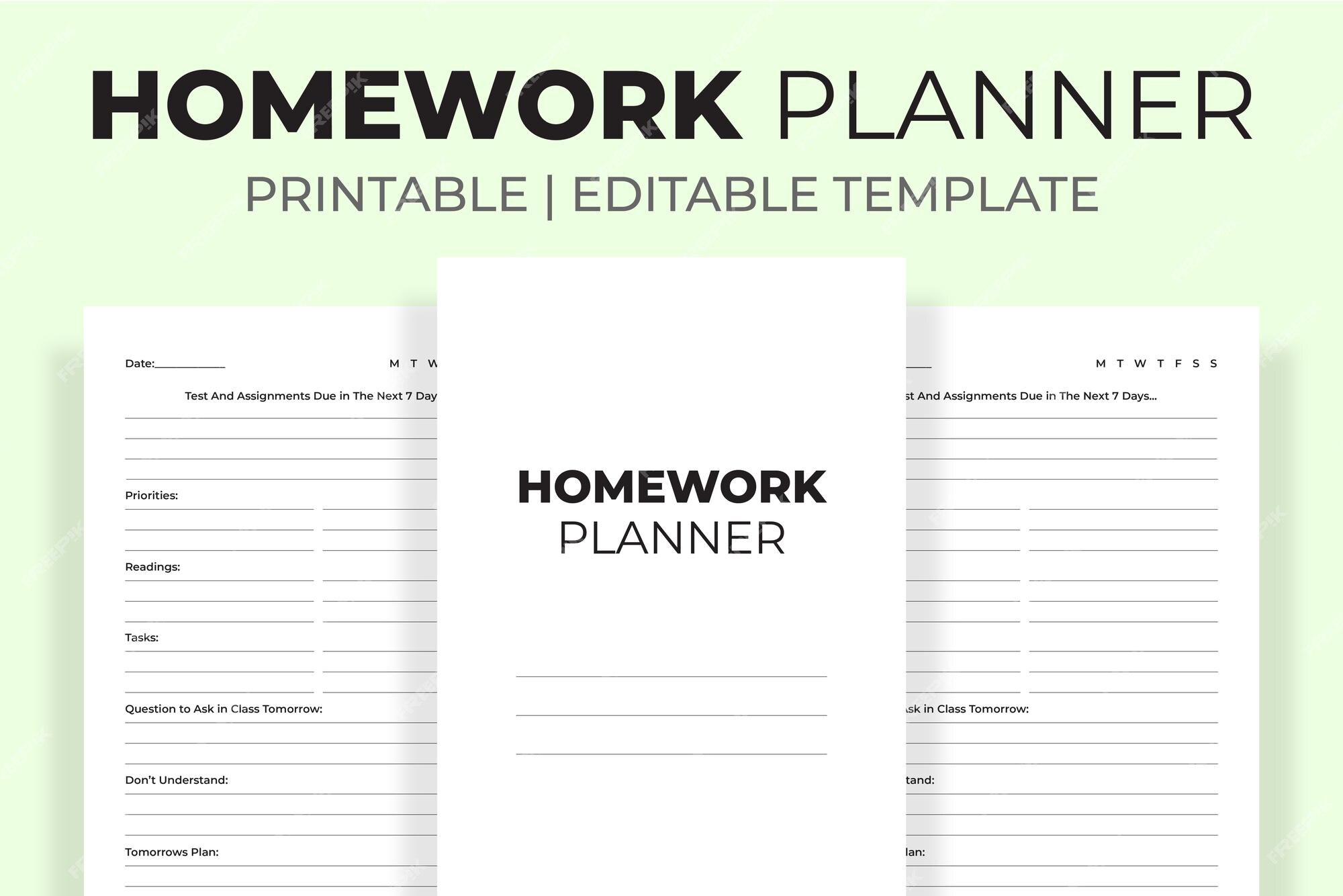 Free Printable: Homework Planner