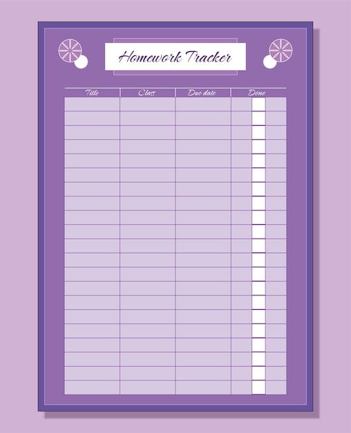 Homework tracker