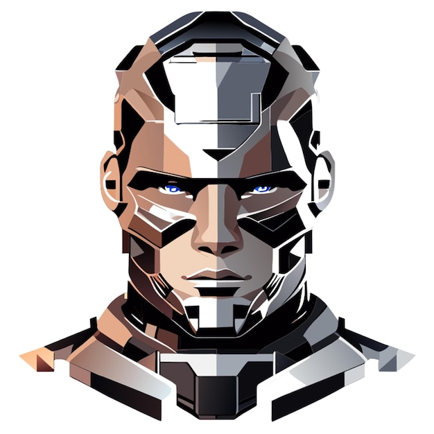 homme robot de face vector illustration