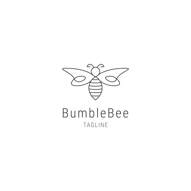 Hommel lijn kunst logo ontwerpsjabloon