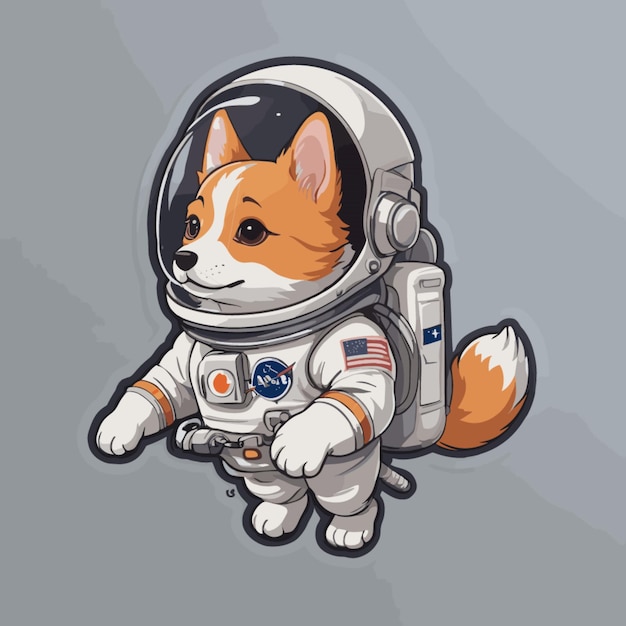 Hond astronaut cartoon vector