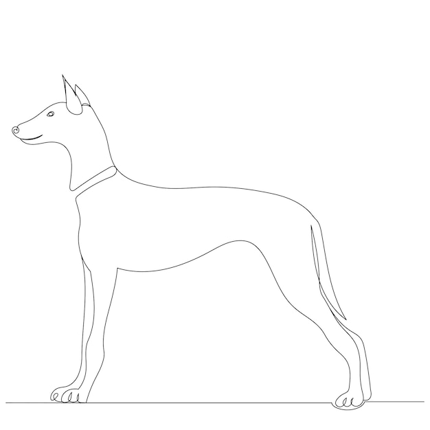 Hond doorlopende lijntekening schets vector