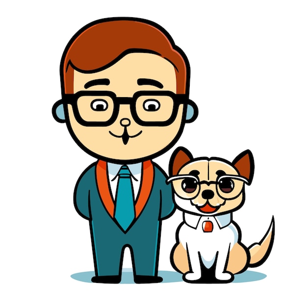 hond en computer vector illustratie cartoon