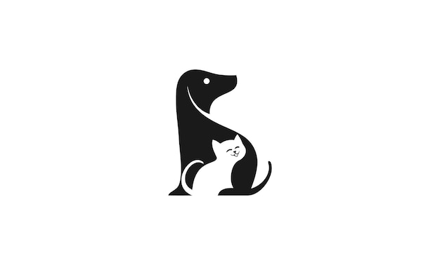 Vector hond en kat logo ontwerp