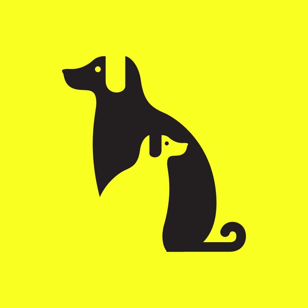 Vector hond en puppy huisdieren mascotte moderne minimale eenvoudige logo vectorillustratie pictogram