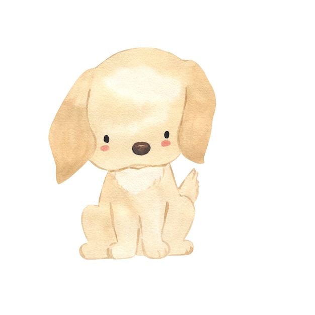 Hond Golden retriever aquarel illustratie voor kinderen