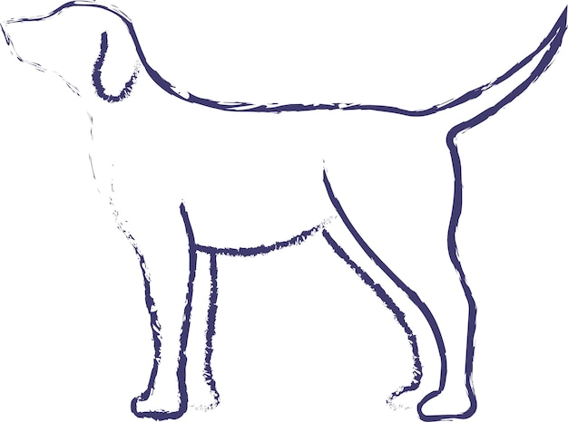 Hond hand getekende vectorillustratie