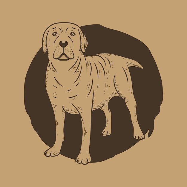 Hond Handgetekende Vectorillustratie