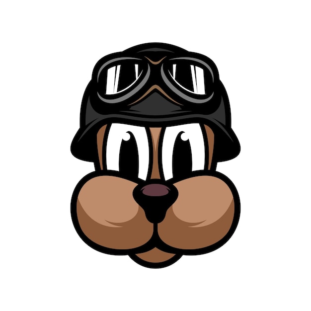 Hond helm mascotte logo ontwerp vector