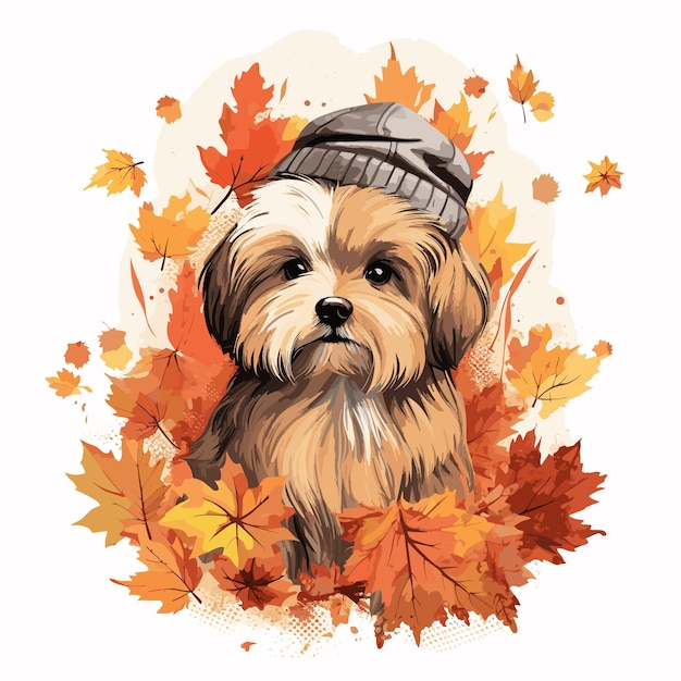 Hond herfst vector grafieken