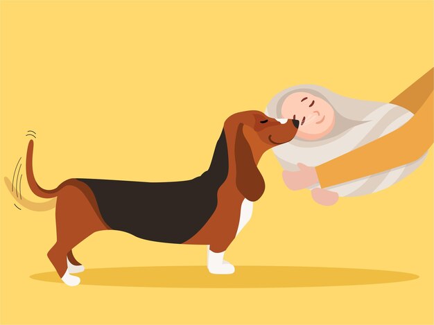 Hond houdt van baby illustratie vector