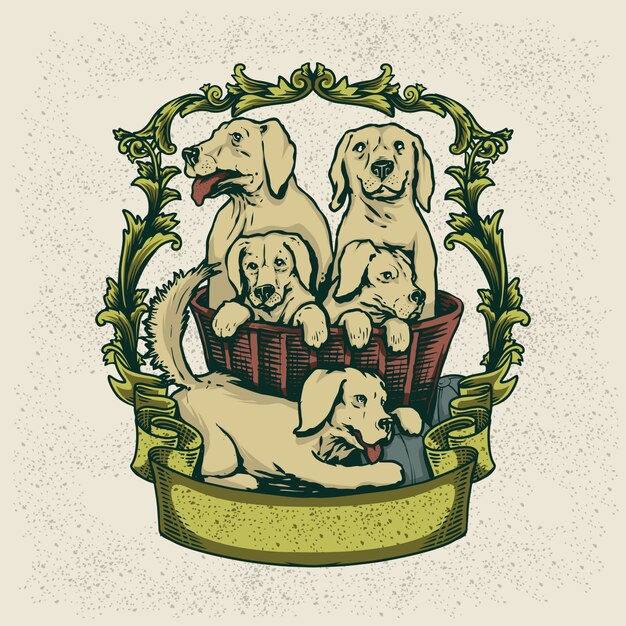 Hond huis logo illustratie