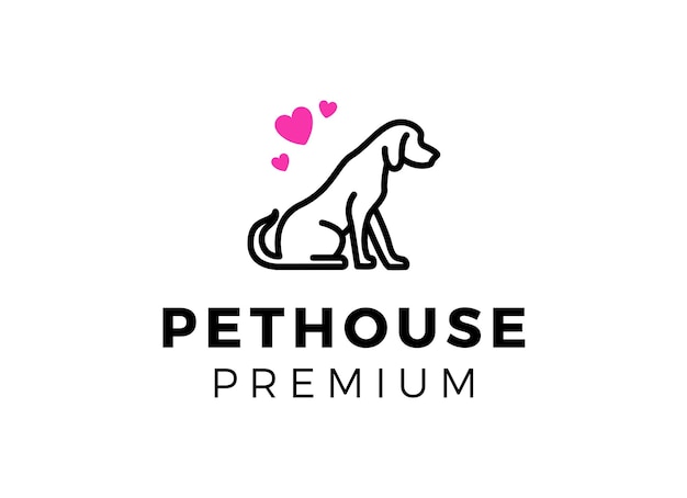 Hond huisdier huis logo vector pictogram illustratie