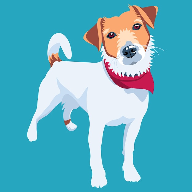 Vector hond jack russell terrier pictogram plat ontwerp