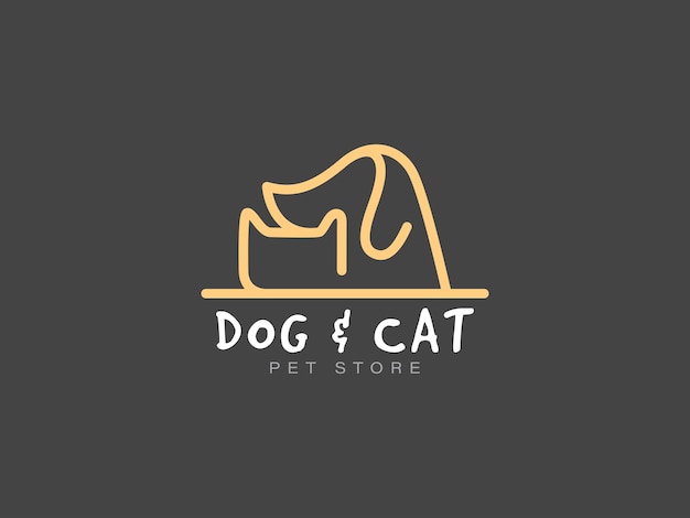 Hond kat luxe pictogram logo sjabloon vectorillustratie