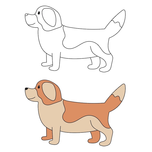 Hond kleurboek geïsoleerde vector