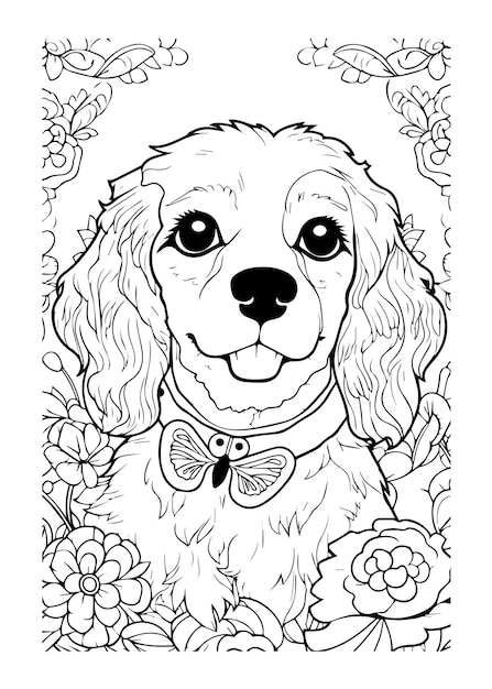 Vector hond kleurplaten puppy kleurplaten en dieren kleurplaten voor kinderen hond lijntekeningen