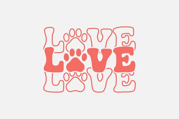 Hond liefde SVG typografie T-shirt ontwerpen