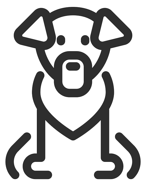 Vector hond lijn pictogram huisdier symbool puppy dier geïsoleerd op witte achtergrond