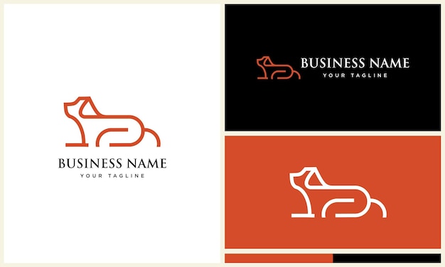 hond lijntekeningen logo ontwerp