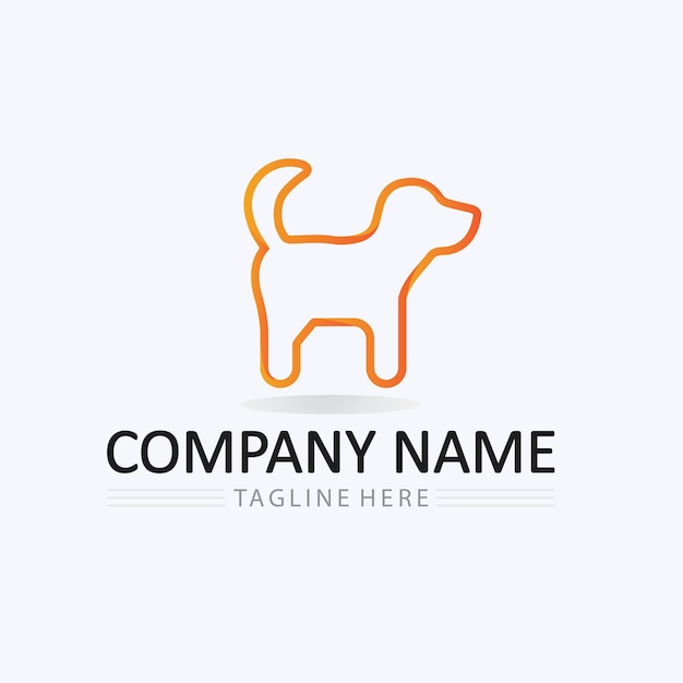 Hond logo en pictogram dierlijke vector illustratie ontwerp grafisch