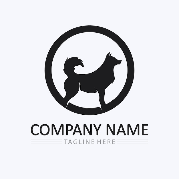 Hond logo en pictogram dierlijke vector illustratie ontwerp grafisch