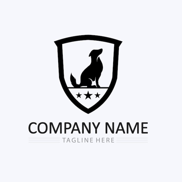 Hond logo en pictogram dierlijke vector illustratie ontwerp grafisch