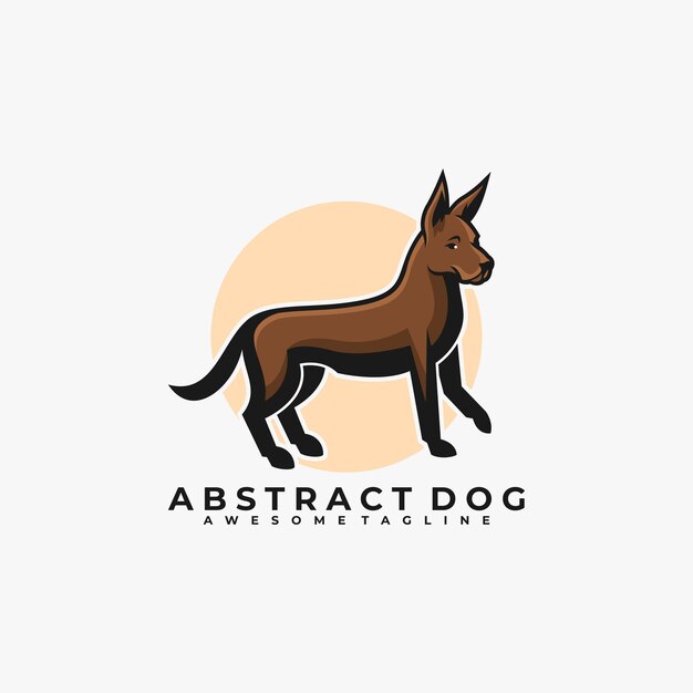 Hond logo ontwerp vector illustratie egale kleur