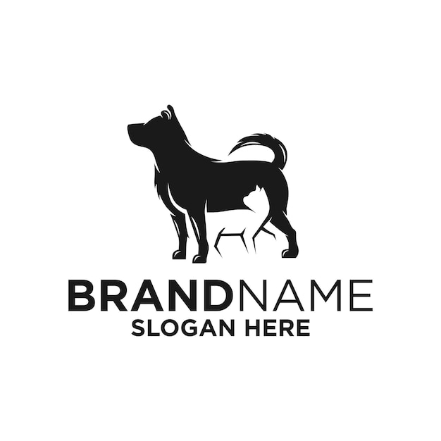 Hond Logo Ontwerpsjabloon Inspiratie Vectorillustratie