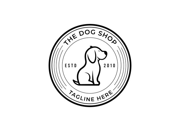 Hond logo sjabloon. Vectorillustrator Esp.10