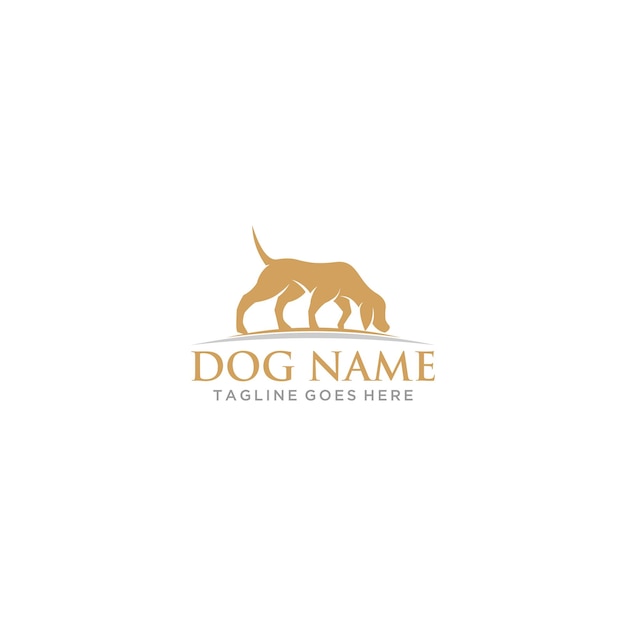 Hond Logo teken ontwerp.