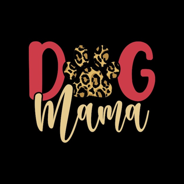 Hond Mama Grappige Retro Vintage Badge Hond Sticker en T-shirt Ontwerp