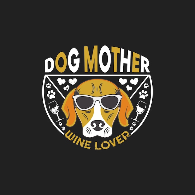 Hond moeder wijnliefhebber - hond typografische slogan ontwerp vectorafbeelding.