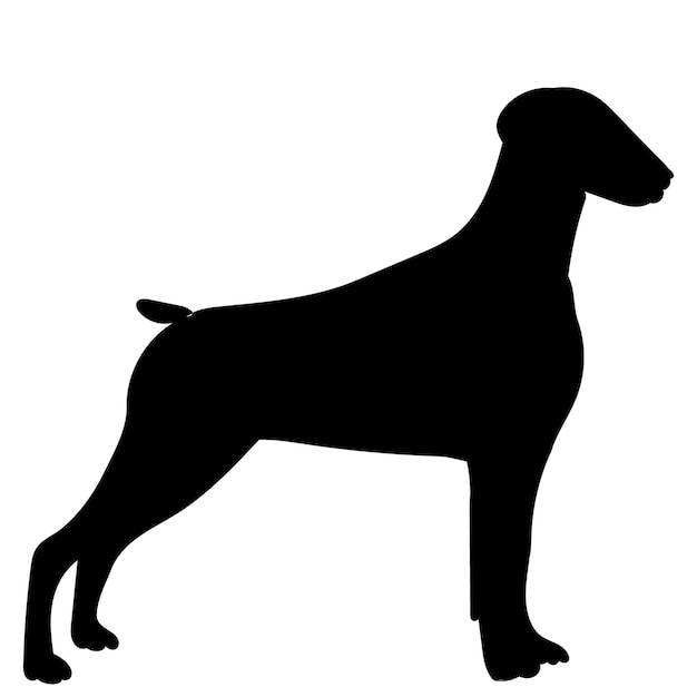 Hond op witte achtergrond zwarte silhouet vector, geïsoleerd