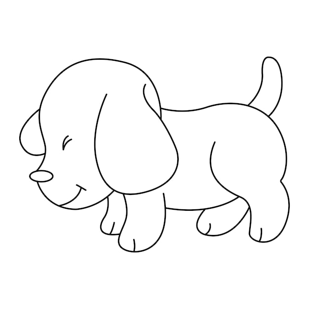 Hond overzicht vector cartoon ontwerp op witte achtergrond