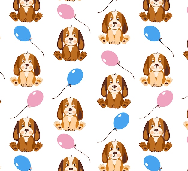 Hond puppy naadloze patroon cartoon vectorillustratie